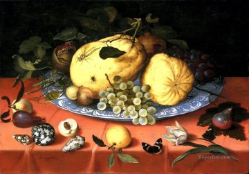 Flores Painting - Bosschaert Ambrosius Bodegón de frutas con conchas